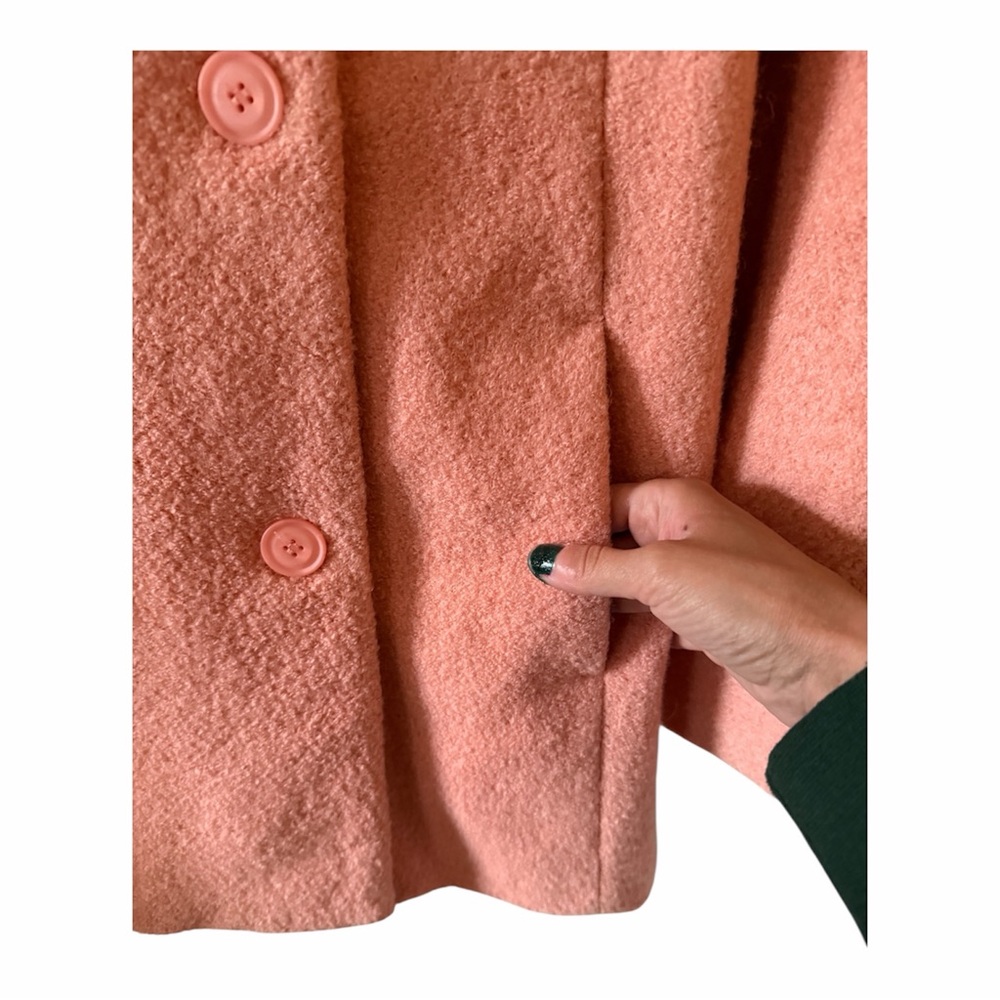 Cotton Candy Pink Double-Breasted Coat - Picture 4 of 6